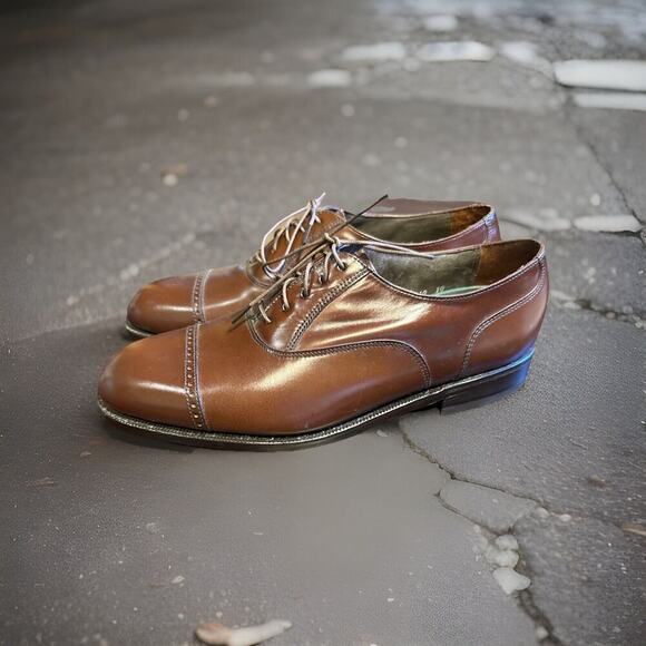 Sz 8 D FLORSHEIM Men's Dress Shoes Cap Toe Balmoral Oxford Leather - Picture 2 of 11